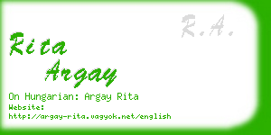 rita argay business card